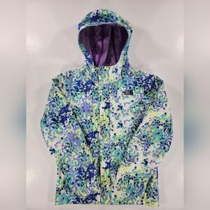 The North Face DryVent Hooded Rain Jacket Youth Girls M 10/12 Colorful Splatter